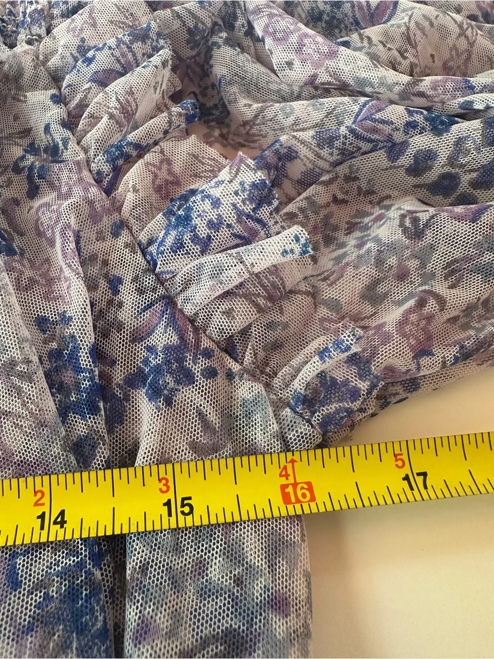 Free People Floral Mesh Smocked Long Sleeve Top Size M